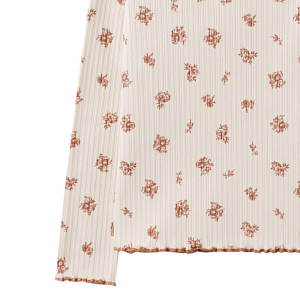 Лонгслив с воротником Gingersnaps "Rosemary", цветы на ванильном